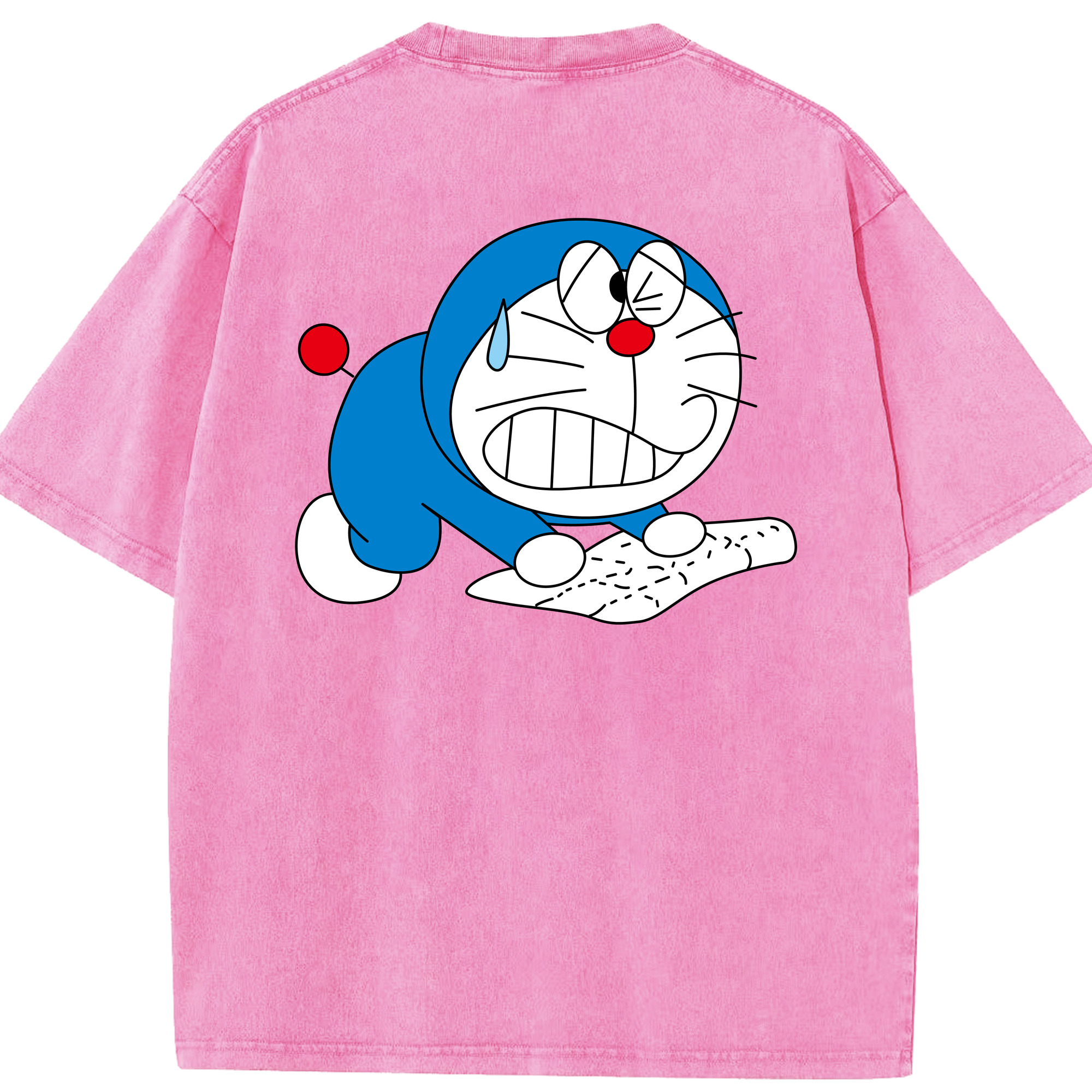 （画像用） ドラえもん Doraemon 綿100% ヴィンテージ風 半袖Tシャツ（背面プリント）